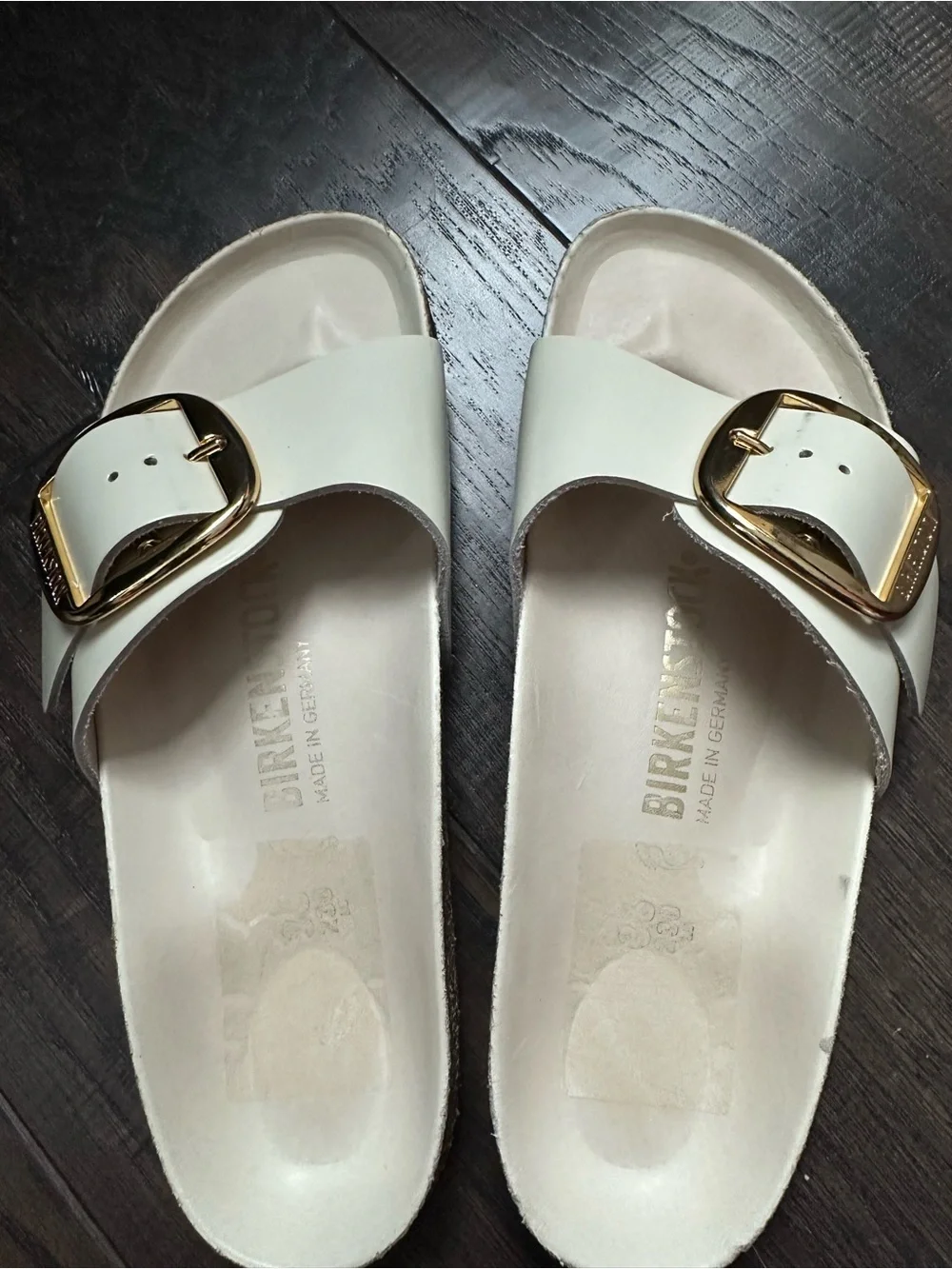 New Birkenstock Madrid Big Buckle Leather Patent Shine Size EU 36